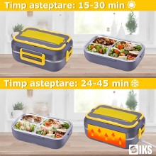 Cutie SIKS Pentru Pranz Electrica, Caserola Alimentara Electrica, Incalzitor Portabil De Alimente Pentru Casa Sau Masina, Cu ...