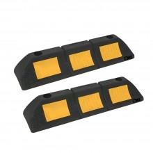 Set 2x Opritor SIKS Roata Auto Reflectorizant, Pentru Locul De Parcare Sau Blocare Roti, 48 cm, Negru/Galben