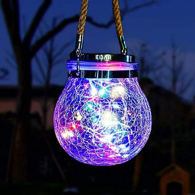 Lampa Solara Decorativa EDAR, Decorativa, Tip Borcan, Din Sticla, Agatare Sfoara, Panou Solar Incorporat, Pentru Exterior, Lu... Lampa Solara Decorativa EDAR, Decorativa, Tip Borcan, Din Sticla, Agatare Sfoara, Panou Solar Incorporat, Pentru Exterior, Lu...