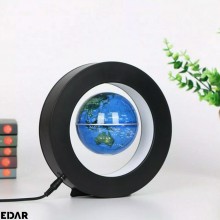 Glob Pamantesc Magnetic Plutitor EDAR Cu Iluminare Led, Suport Rotund, Alimentare Priza, Negru