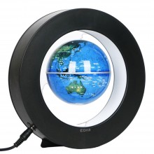 Glob Pamantesc Magnetic Plutitor EDAR Cu Iluminare Led, Suport Rotund, Alimentare Priza, Negru