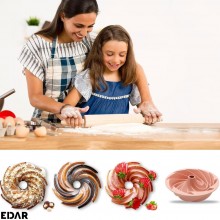 Forma Din Silicon Pentru Prajituri EDAR, Reutilizabila, Rotunda, Diametru 22 Cm, Inaltime 9.5 Cm, Roz