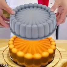 Forma Din Silicon Pentru Prajituri EDAR, Reutilizabila, Rotunda, Diametru 20 Cm, Inaltime 6 Cm, Gri
