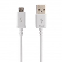 Cablu Date Si Incarcare EDAR, USB - Micro USB, pentru Telefon / Tableta, Alimentare Rapida, Lungime 1 Metru, Alb