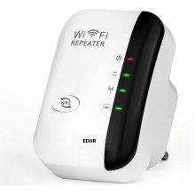 Amplificator EDAR Pentru Semnal Wifi, Adaptor Wireless Cu Acoperire 10m, 2.4 Ghz, Viteza 300 Mbps, Alb/Negru