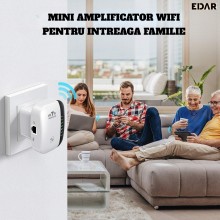 Amplificator EDAR Pentru Semnal Wifi, Adaptor Wireless Cu Acoperire 10m, 2.4 Ghz, Viteza 300 Mbps, Alb/Negru Amplificator EDAR Pentru Semnal Wifi, Adaptor Wireless Cu Acoperire 10m, 2.4 Ghz, Viteza 300 Mbps, Alb/Negru