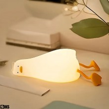 Lampa De Veghe SIKS Pentru Copii, Veioza Pentru Camera Copiilor, Model Rata, Din Silicon Moale, Cu Touch-Control, Reincarcare...