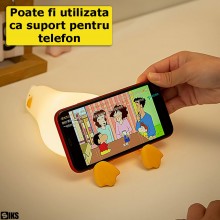 Lampa De Veghe SIKS Pentru Copii, Veioza Pentru Camera Copiilor, Model Rata, Din Silicon Moale, Cu Touch-Control, Reincarcare...