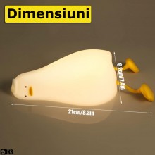 Lampa De Veghe SIKS Pentru Copii, Veioza Pentru Camera Copiilor, Model Rata, Din Silicon Moale, Cu Touch-Control, Reincarcare...
