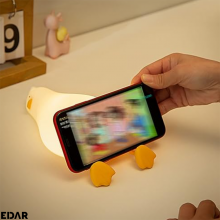 Lampa De Veghe Portabila Rata EDAR, Silicon Moale, Pentru Copii/Adulti, Control Tactil, 4 Culori Lumina Ambientala, Mod Schim...