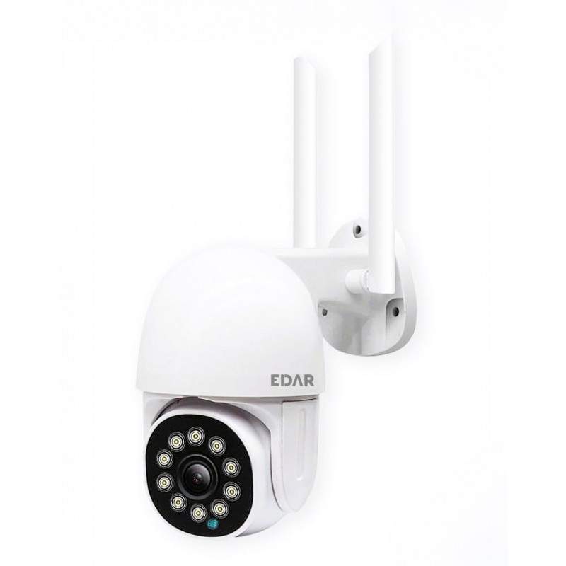 Camera Supraveghere Exterior EDAR WIFI IP66, FullHD, Viziune Nocturna Color cu 10 LED-uri, Detector Miscare, Stocare pe Card ...