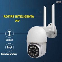 Camera Supraveghere Exterior EDAR WIFI IP66, FullHD, Viziune Nocturna Color cu 10 LED-uri, Detector Miscare, Stocare pe Card ...
