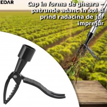 Instrument EDAR Pentru Eliminarea Buruienilor, Unealta De Gradina Pentru Plivit Si Extragerea Radacinilor, Cap Special Cu Ghe...