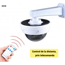Camera De Supraveghere Falsa EDAR Solara, Tip Glob, 26 LED-uri, Telecomanda si Senzor de Miscare, Rezistent la Apa, Culoare Alba