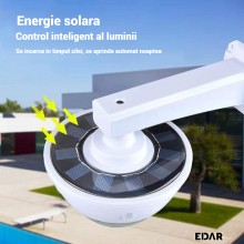 Camera De Supraveghere Falsa EDAR Solara, Tip Glob, 26 LED-uri, Telecomanda si Senzor de Miscare, Rezistent la Apa, Culoare Alba Camera De Supraveghere Falsa EDAR Solara, Tip Glob, 26 LED-uri, Telecomanda si Senzor de Miscare, Rezistent la Apa, Culoare Alba