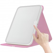 Oglinda Cosmetica EDAR pentru Machiaj cu Iluminare LED, 3 Moduri de Lumina, Control Touch, Pliabila si Portabila, 23 x 17 cm,...