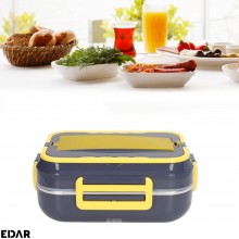 Caserola Termica Pranz EDAR, Cu Incalzire, Alimentare Priza Sau Auto, Pentru Casa, Masina, Scoala, Furculita Si Lingurita Inc...