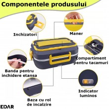 Caserola Termica Pranz EDAR, Cu Incalzire, Alimentare Priza Sau Auto, Pentru Casa, Masina, Scoala, Furculita Si Lingurita Inc... Caserola Termica Pranz EDAR, Cu Incalzire, Alimentare Priza Sau Auto, Pentru Casa, Masina, Scoala, Furculita Si Lingurita Inc...