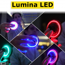 Mini Drona OZN SIKS, Model Disc Zburator Interactiv, Cu 5 Senzori Infrarosu, Lumina Led, Control Gestual, Incarcare USB, Rosu