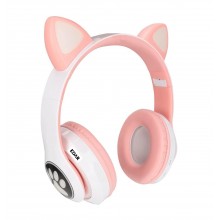 Casti Wireless Pliabile EDAR cu Urechi de Pisica, Bluetooth 5.0, Sunet HiFi Bass Stereo, LED Luminos, Slot TF, Handsfree, Cul...
