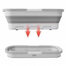Lighean Pliabil SIKS Cu Roti Mici Si Manere, Galeata Pliabila, Design Ergonomic, Dreptunghiular, Portabil, Pentru Uz Casnic S...
