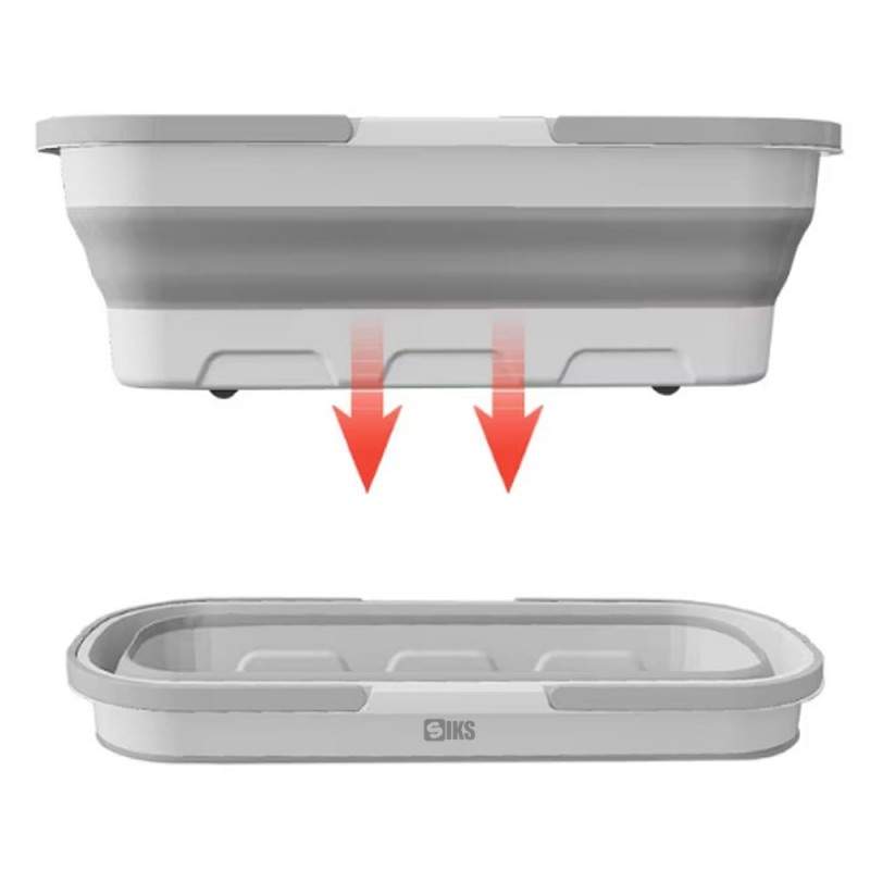 Lighean Pliabil SIKS Cu Roti Mici Si Manere, Galeata Pliabila, Design Ergonomic, Dreptunghiular, Portabil, Pentru Uz Casnic S...