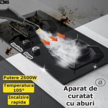 Aparat De Curatat Cu Aburi Portabil SIKS, Multifunctional, Putere 2500 W, Abur 30-50 ML / Min, Rezervor 1200 Ml, 6 Accesorii ...