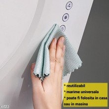Laveta Magica EDAR din Microfibra, Curatare Fara Urme, 38 x 28 cm, Culoare Gri