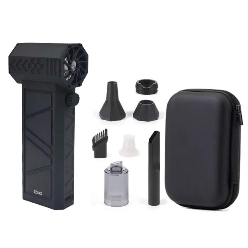 Suflanta Aer Comprimat Portabila SIKS Cu Functie Aspirator Fara Fir Violent Fan, 2 in 1, 15W, 140000 RPM, Baterie 8000 mAh, P...