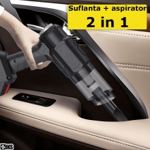 Aspirator Auto de Mana Portabil Cu Acumulator SIKS, Puternic Practic Si Usor, Putere 150W, Acumulator 48Vf 1.3Ah, Cu 6 Acceso...
