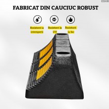 Set 2x Opritor Roti EDAR, Blocare Roti si Delimitare Loc Parcare, Elemente Reflectorizante, Cauciuc, Negru/galben