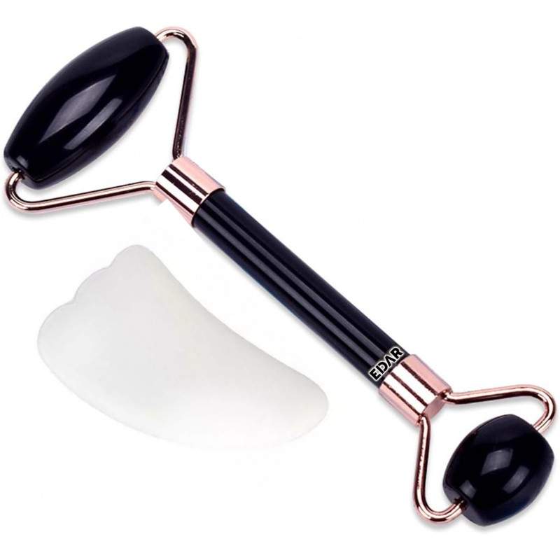 Set EDAR Dispozitiv De Infrumusetare Pentru Masaj Facial, Rola Onix si Piatra Opal, Intinerire A Pielii si Zona Ochilor, Dren...