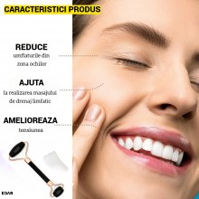 Set EDAR Dispozitiv De Infrumusetare Pentru Masaj Facial, Rola Onix si Piatra Opal, Intinerire A Pielii si Zona Ochilor, Dren...