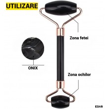 Set EDAR Dispozitiv De Infrumusetare Pentru Masaj Facial, Rola Onix si Piatra Opal, Intinerire A Pielii si Zona Ochilor, Dren...