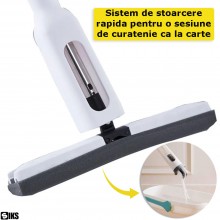 Mop SIKS Cu Sistem De Stoarcere Rapida, Perfect Pentru Toate Suprafetele si Spatiile Inguste, Alb