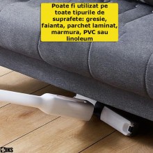 Mop SIKS Cu Sistem De Stoarcere Rapida, Perfect Pentru Toate Suprafetele si Spatiile Inguste, Alb