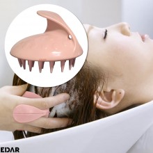 Dispozitiv Pentru Masaj Capilar EDAR, Perie Din Silicon, Samponare si Curatare Scalp, Stimuleaza Cresterea Parului, Maner Erg...