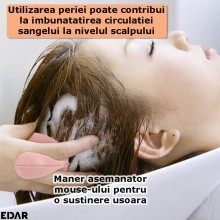 Dispozitiv Pentru Masaj Capilar EDAR, Perie Din Silicon, Samponare si Curatare Scalp, Stimuleaza Cresterea Parului, Maner Erg...