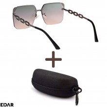 Ochelari Polarizati De Soare EDAR, Model M21, Protectie Raze UV, Lentile Negru/Maro Efect De Gradient, Toc Inclus, Brate Mode...