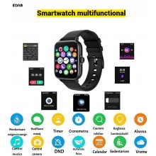 Ceas Inteligent EDAR, Smartwach Multifunctional, Monitorizare Puls, Tensiune si Oxigen In Sange, Functii Fitness, Apel, Notif... Ceas Inteligent EDAR, Smartwach Multifunctional, Monitorizare Puls, Tensiune si Oxigen In Sange, Functii Fitness, Apel, Notif...