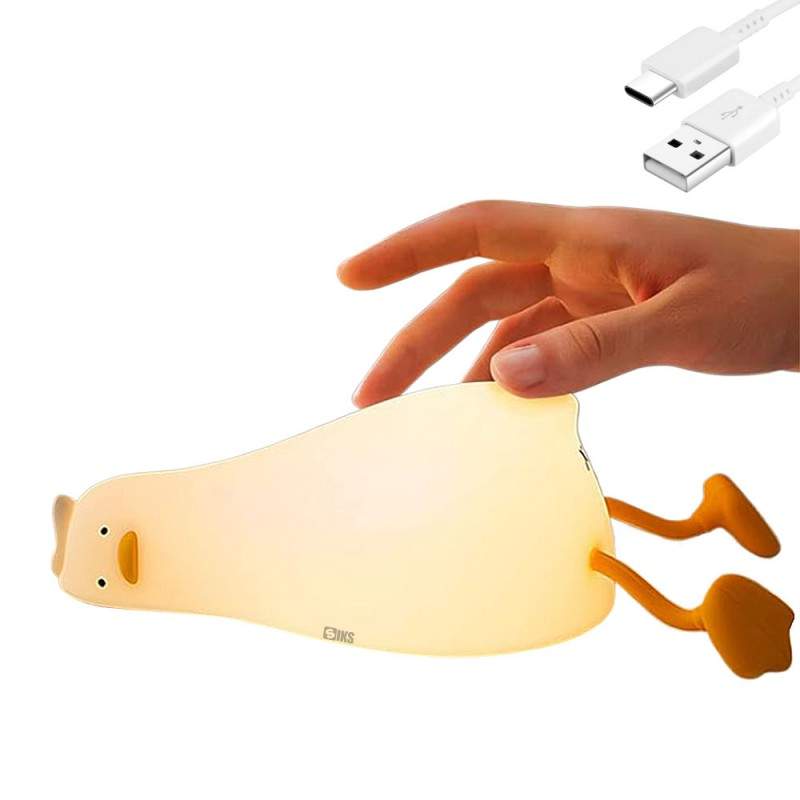 Lampa De Veghe SIKS Pentru Copii, Veioza Pentru Camera Copiilor, Model Rata, Din Silicon Moale, Cu Touch-Control, Reincarcare...