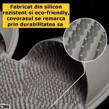 Covoras De Baie SIKS Din Silicon Pentru Curatare, Exfolierea Si Masajul Picioarelor, Antiderapant, Cu Ventuze, Multifunctiona...