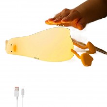 Lampa De Veghe Portabila Rata EDAR, Silicon Moale, Pentru Copii/Adulti, Control Tactil, 4 Culori Lumina Ambientala, Mod Schim...