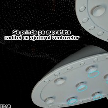 Covoras Din Silicon Pentru Baie Sau Dus EDAR, Functie Masaj Picioare, Antiaderent, Ventuze, Design Iepuras, 44 x 44 Cm, Gri