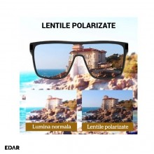 Ochelari De Soare EDAR Polarizati M21 cu Lentile Oglindate Negre, Potriviti Pentru Condus, Protectie UV, Cadou Toc Protectie Ochelari De Soare EDAR Polarizati M21 cu Lentile Oglindate Negre, Potriviti Pentru Condus, Protectie UV, Cadou Toc Protectie