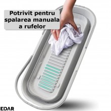 Lighean Pliabil Multifunctional EDAR, Pentru Uz Casnic Si Exterior, Cu Manere Si Roti, Dreptunghiular, Portabil, Usor De Depo...