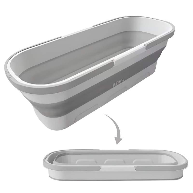 Lighean Pliabil Multifunctional EDAR, Pentru Uz Casnic Si Exterior, Cu Manere Si Roti, Dreptunghiular, Portabil, Usor De Depo...