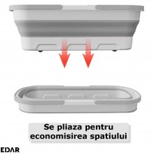 Lighean Pliabil Multifunctional EDAR, Pentru Uz Casnic Si Exterior, Cu Manere Si Roti, Dreptunghiular, Portabil, Usor De Depo...