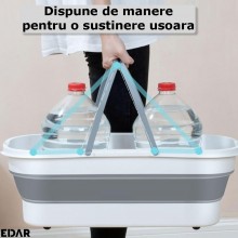 Lighean Pliabil Multifunctional EDAR, Pentru Uz Casnic Si Exterior, Cu Manere Si Roti, Dreptunghiular, Portabil, Usor De Depo...