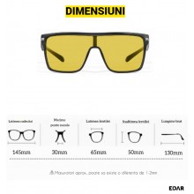 Ochelari De Soare EDAR Polarizati M13 cu Lentile Oglindate Galbene, Potriviti Pentru Condus, Protectie UV, Cadou Toc Protectie